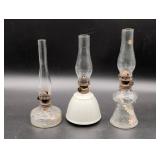 Three Mini Kerosene Lamps