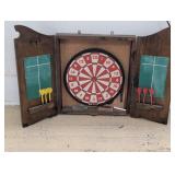 Vintage Dartboard Set with Wooden Case