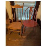Wooden Windsor and Cane Seat Rocking Chairs
