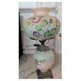 Hand-Painted Floral Two-Globe Lamp