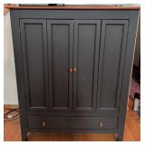 Black Wood Cabinet with Drawer and Open Back
