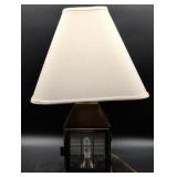 Lantern-Style Table Lamp with Fabric Shade