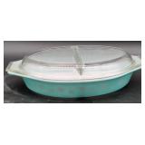 Pyrex Divided Casserole Dish with Snowflake Design