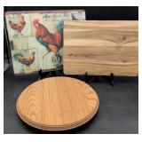 Round Lazy Susan and Two Cutting Boards