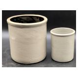 Two Stoneware Crocks With Matte Finish