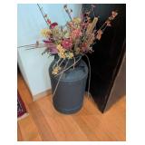 Metal Milk Can with Artificial Flower Arrangement