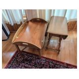 Wooden Drop-Leaf Table and Butler's Tray Table