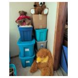 Stuffed Animals in Storage Bins