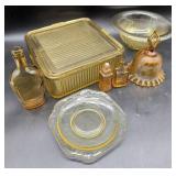 Amber and Clear Glassware with Varied Shapes