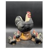 Rooster-Themed Ceramic Kitchen Set