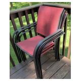 Stackable Outdoor Chairs with Black Frames