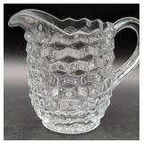 Glass Water Pitcher with Honeycomb Pattern