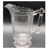 Clear Pressed Glass Pitcher with Scalloped Rim