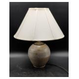 Stoneware Table Lamp With Fabric Shade