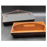 Wooden Desk Organizer and Lidded Box