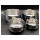 Four Stainless Steel Mixing Bowls