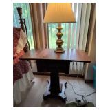 Wood Pedestal Side Table with Drawers