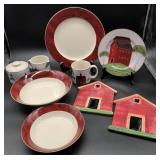 Warren Kimble 'Barns' Ceramic Dinnerware Set