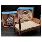 Madame Alexander Dolls in Boxes with Doll Bed