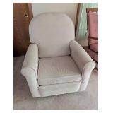 Beige Upholstered Recliner Armchair