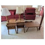 Wood Side Tables and Coffee Table Set