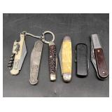Six Pocket Knives with Mixed Designs