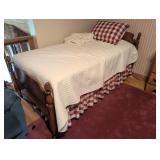 Wooden Twin Bed with Turned Posts