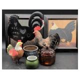 Chicken-Themed Decorations and Pottery