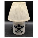 Stoneware Jug Table Lamp with Floral Shade