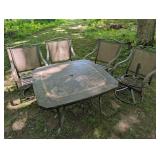 Outdoor Metal Patio Table with Four Chairs
