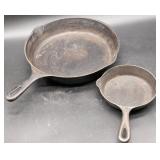 Cast Iron Skillet Pair with Sizes 10' and 6'