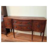 Mahogany Sideboard with Bow Front and Oval Kn