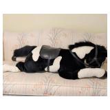 Plush Black and White Horse Toy with Saddle