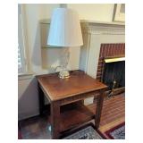 Wood Side Table with Lower Shelf