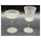 11 Etched and Cut Glass Stemware