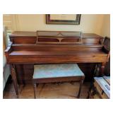 Hall, Davis & Co. Spinet Piano With Bench