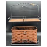 Longaberger Woven Basket With Iron Rack