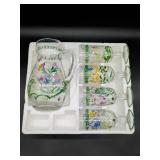 Botanical Glass Pitcher and Goblet Set byHome