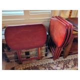 Four Wooden Folding Tray Tables