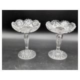 Cut Glass Compotes on Pedestal Bases