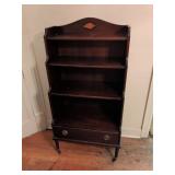Wooden Bookshelf with Inlaid Shell Motif