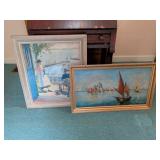 Framed Maritime Scene Prints, Set of 2
