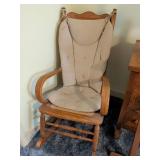 Wooden Rocking Chair With Cane Seat