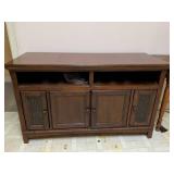Wood Cabinet with Carved Panel Doors