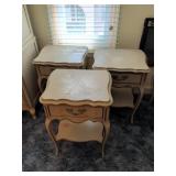 Three Painted Wood Nightstands
