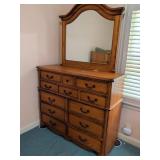 New Classic Dresser With Mirror, 12 Drawers