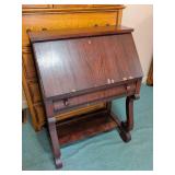 Mahogany Drop-Front Writing Desk With Drawer