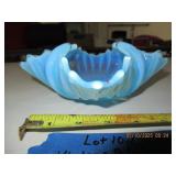 VINTAGE BLUE GLASS DISH 1950