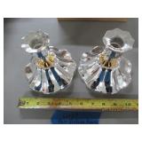 PAIR OF VINTAGE HEAVY METAL CANDLE HOLDERS