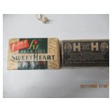 QTY 2 VINTAGE BAR SOAP-"SWEET HEART-BATH SIZE TOIL